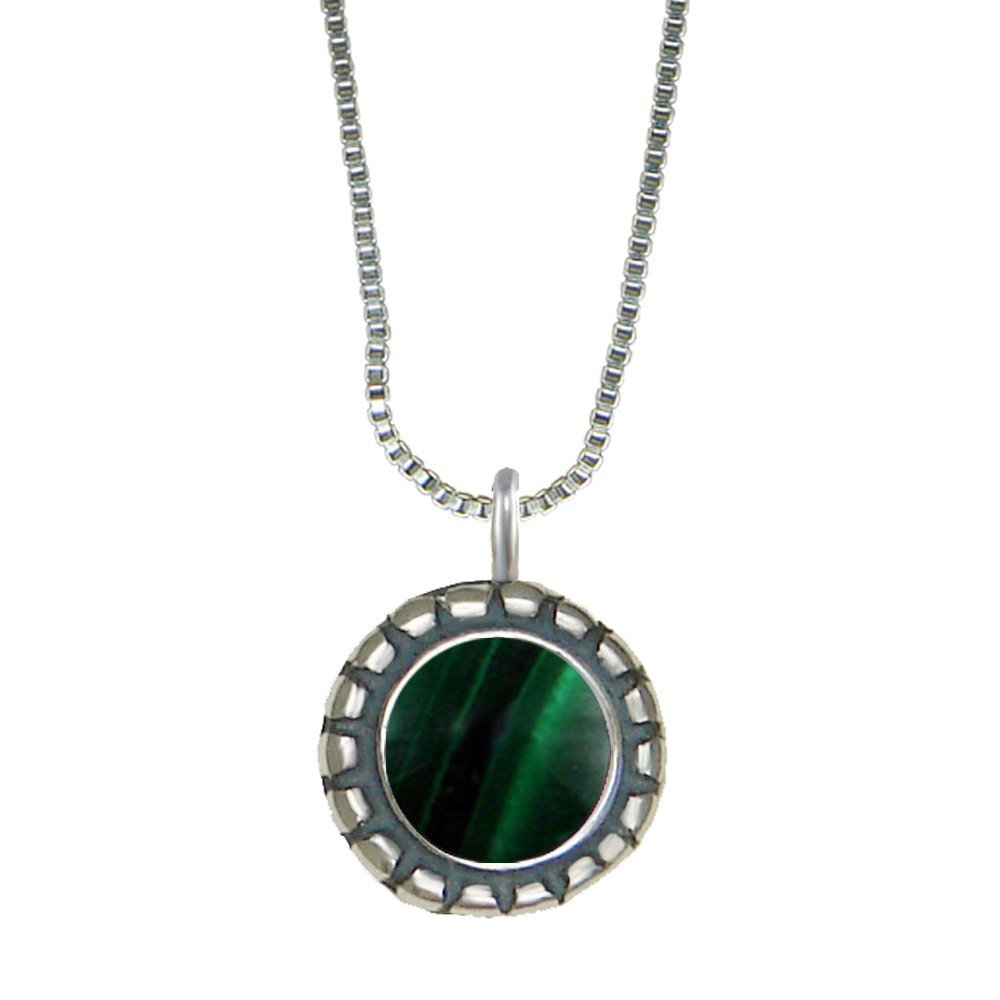 Sterling Silver Little Malachite Pendant Necklace
